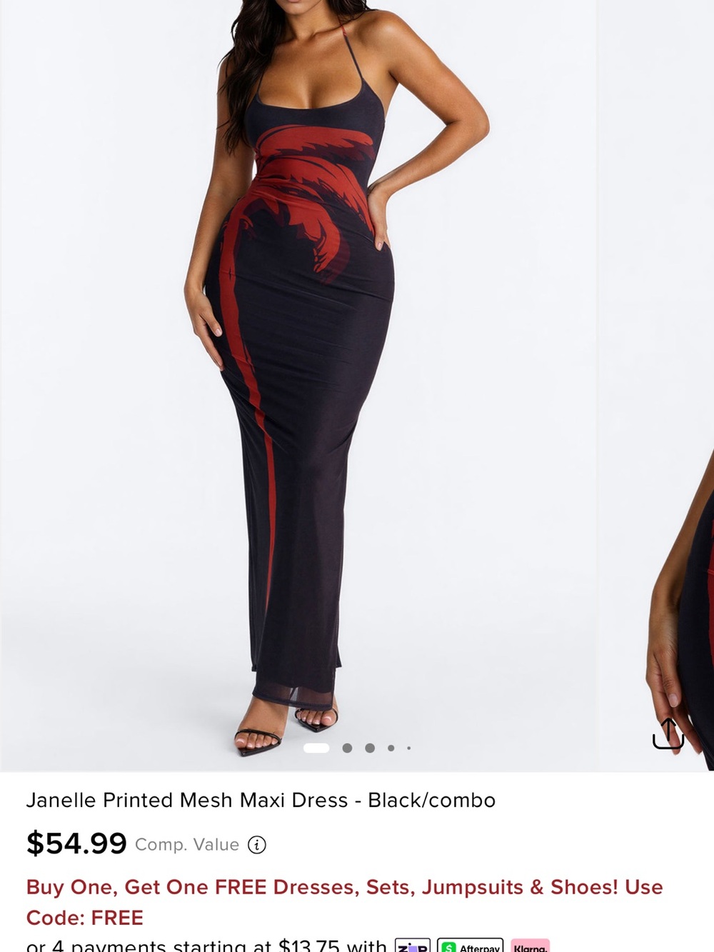 Janelle Printed Mesh Maxi Dress